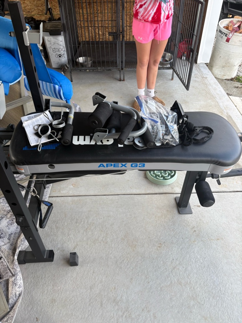 Apex G3 Adjustable Weight Bench in Black with Blue Accent